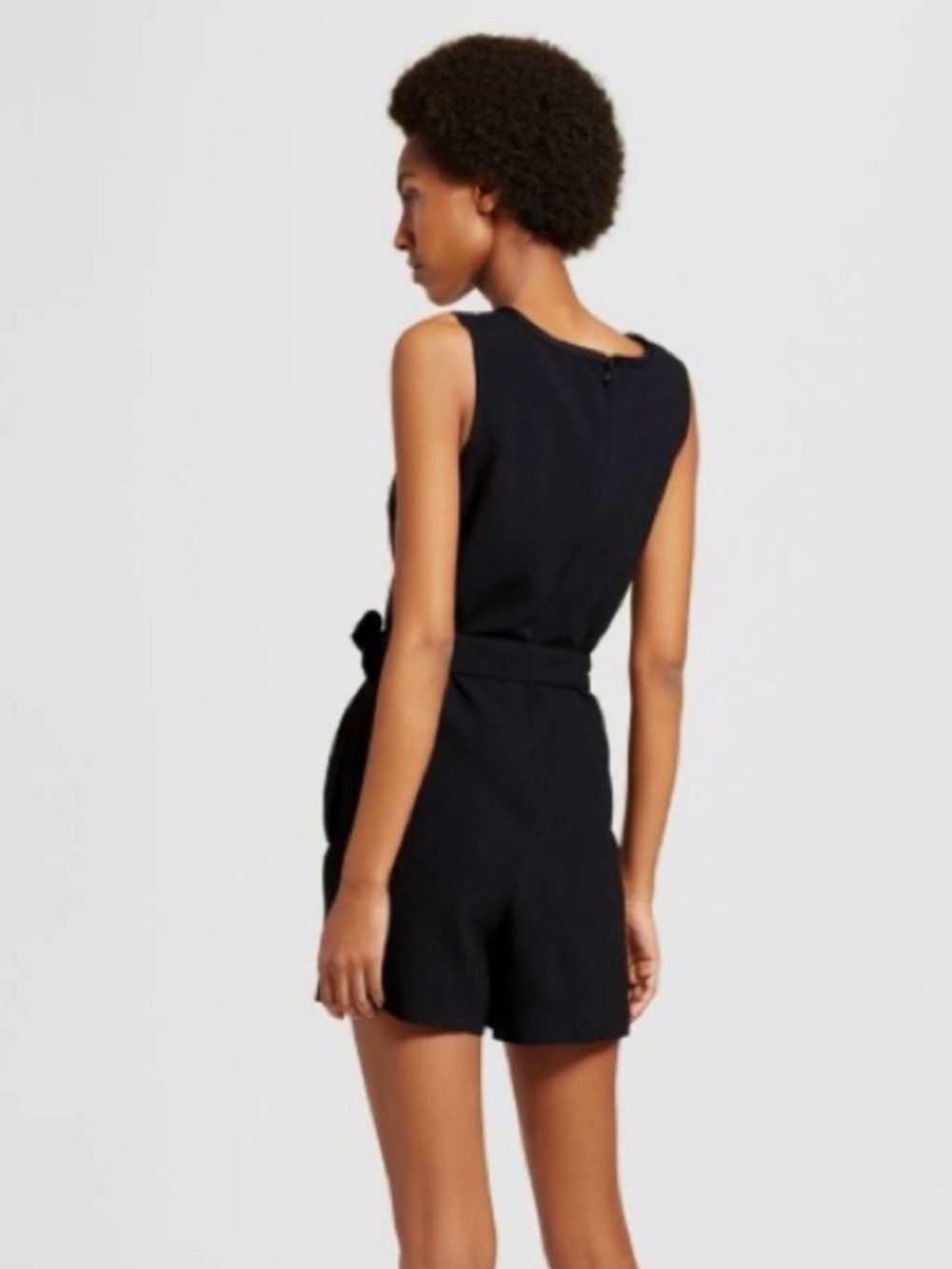 Victoria Beckham for Target Black Romper S Belted Keyhole Sleeveless One Piece - Picture 2 of 14